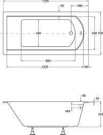 Besco Акриловая ванна Shea Slim 140x70 – фотография-5
